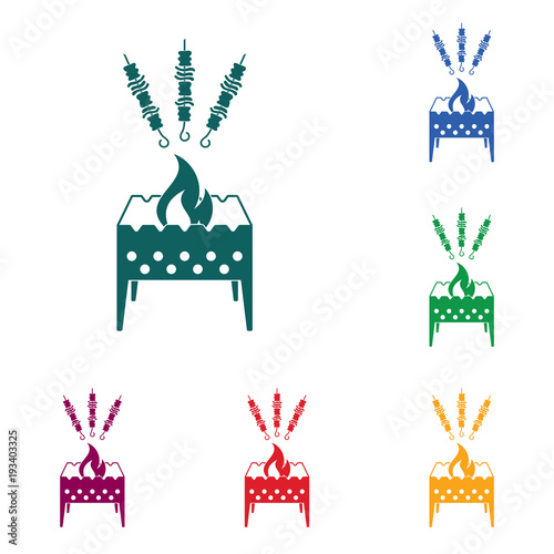 Brazier grill with kebab icon