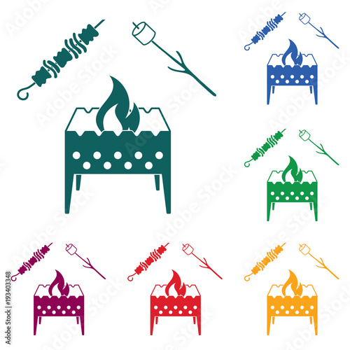 Brazier, zephyr and kebab icon