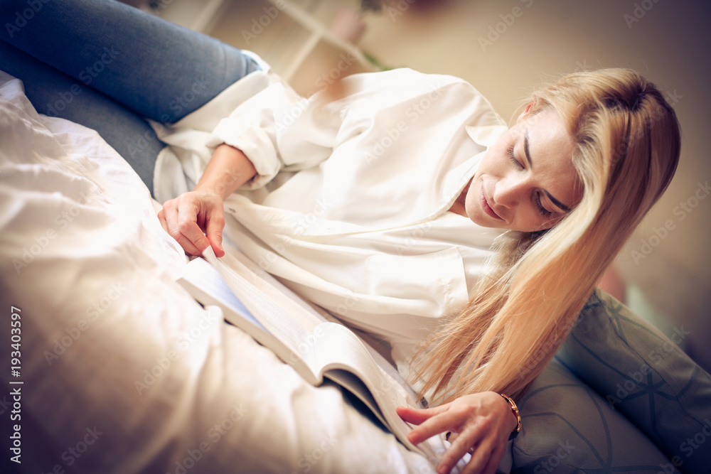 Morning with book. Morning with book.