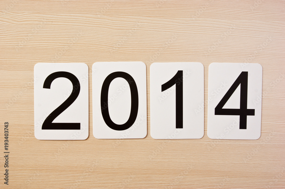 School card with new year 2014 on the table School card with new year 2014 on the table