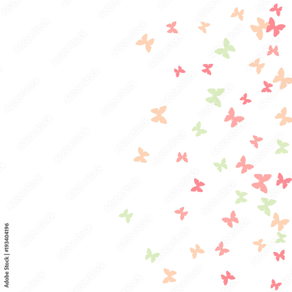 Spring Background with Colorful Butterflies. Simple Feminine Pattern for Card, Invitation, Print. Trendy Decoration with Beautiful Butterfly Silhouettes. Vector Background with Moth Spring Background with Colorful Butterflies. Simple Feminine Pattern for Card, Invitation, Print. Trendy Decoration with Beautiful Butterfly Silhouettes. Vector Background with Moth