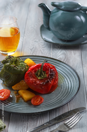 Stuffed peppers with potatoes.