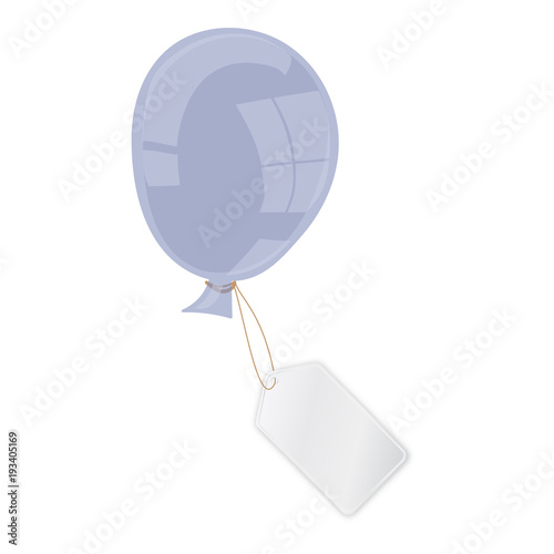 blauer Luftballon mit Anhänger