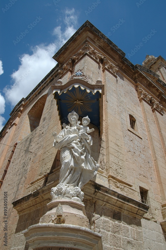 Malte : La vierge et l'enfant, église des Carmes, Mdina,