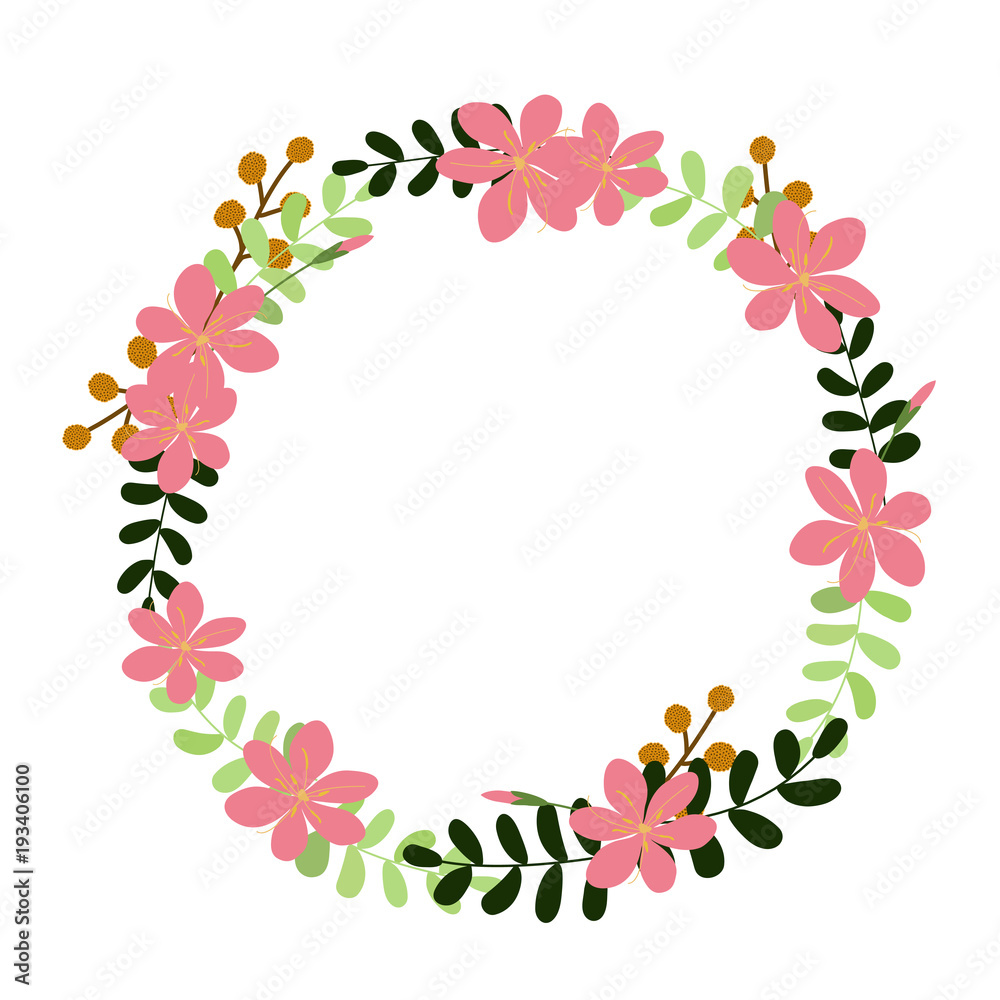 Vector flower wreath. Floral frame for greeting, invitation, wedding cards design.