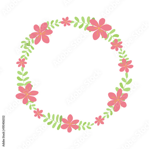 Vector flower wreath. Floral frame for greeting, invitation, wedding cards design.
