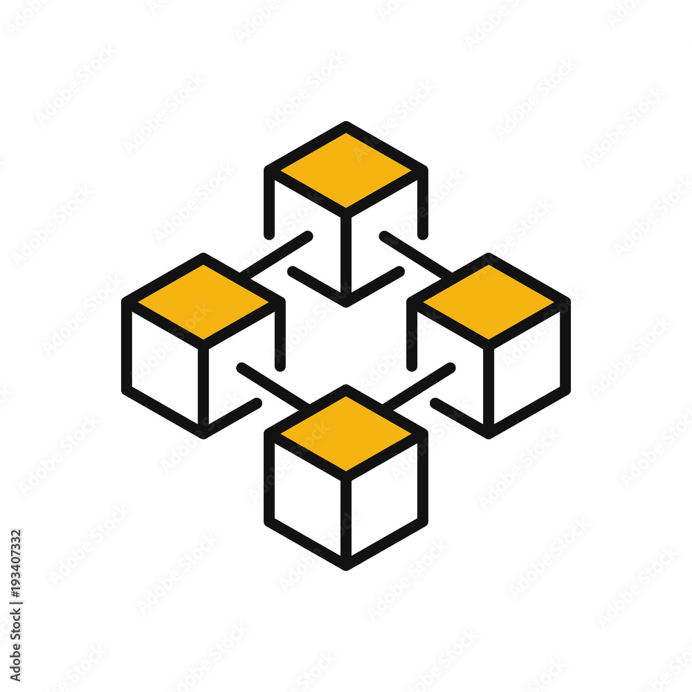 Modern blockchain technology vector icon or logo Modern blockchain technology vector icon or logo