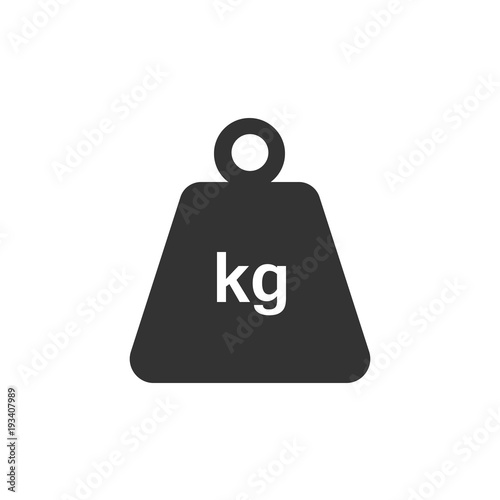 Pictograph of weight. Flat vector illustration in black on white background.