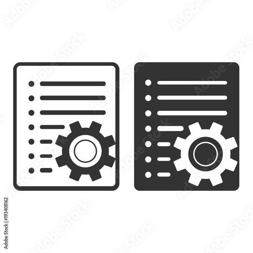 List of options icon. Flat vector illustration in black on white background.