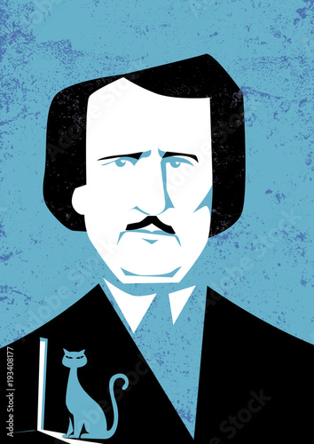 Edgar Allan Poe vector illustration photo