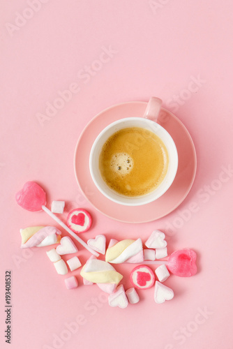 coffee with sweets for Valentive day