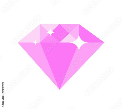 Diamond of Pink Color Vector Illustration
