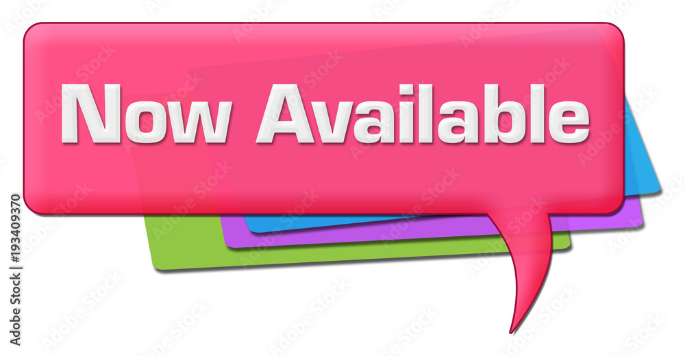 Now Available Pink Colorful Comment Symbol Now Available Pink Colorful Comment Symbol