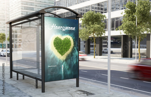 bus stop honeymoon advertising  billboard