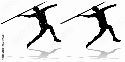 silhouette of figure javelin thrower , vector draw photo