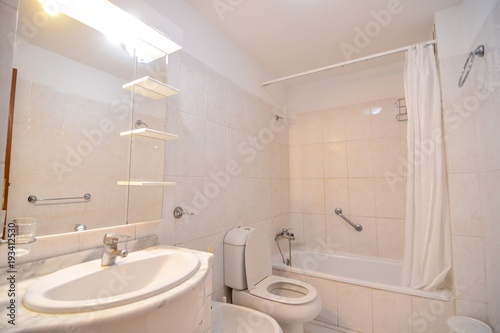 Pure white bathroom interior