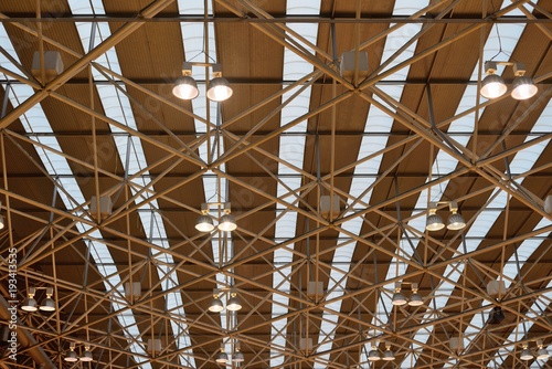 industrial ceiling lights in the pavilion