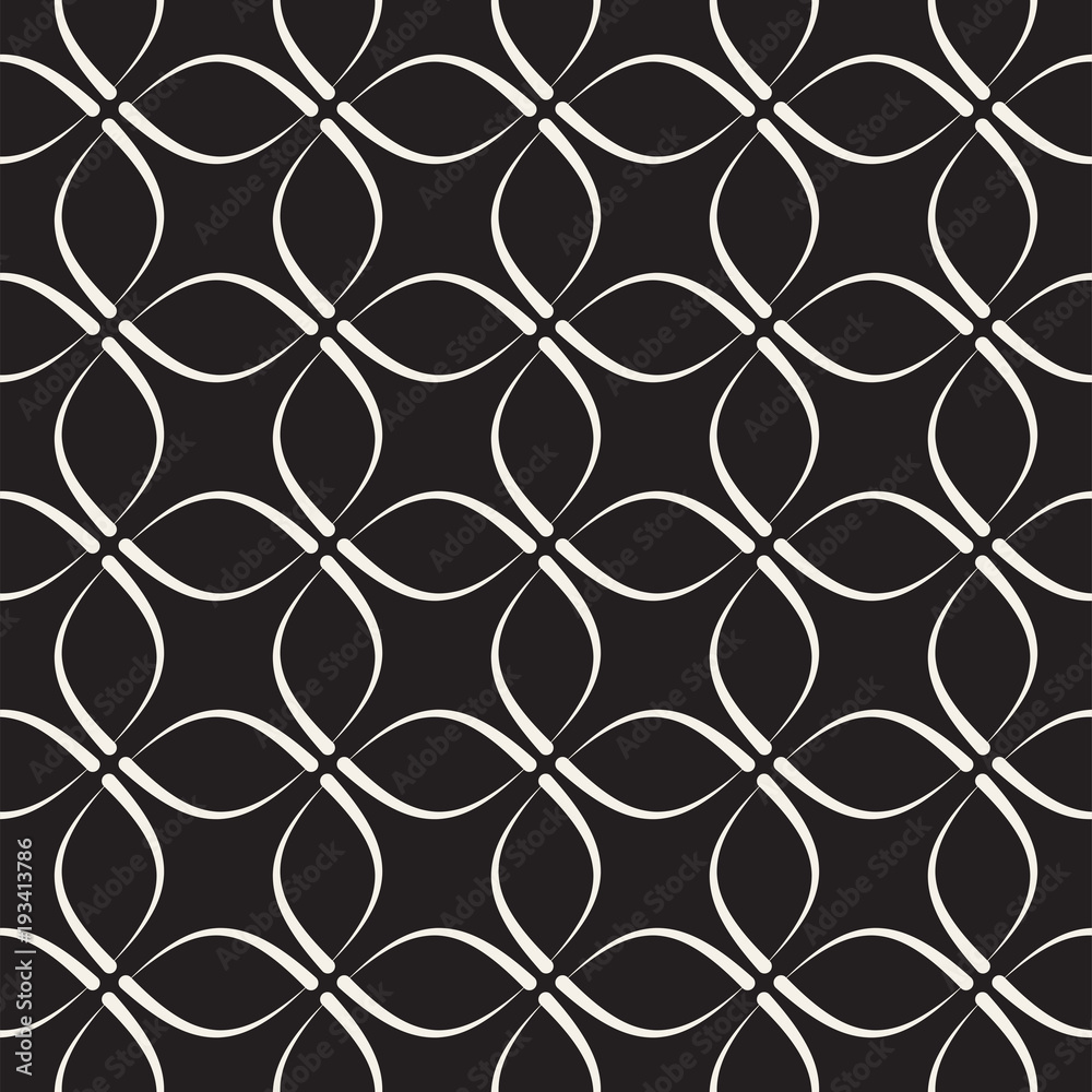 Naklejka premium Vector seamless pattern. Modern stylish texture. Geometric striped ornament. Monochrome lattice