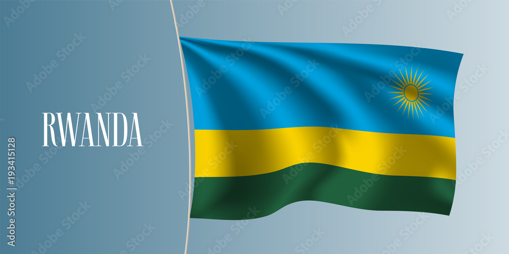 Rwanda waving flag vector illustration Rwanda waving flag vector illustration
