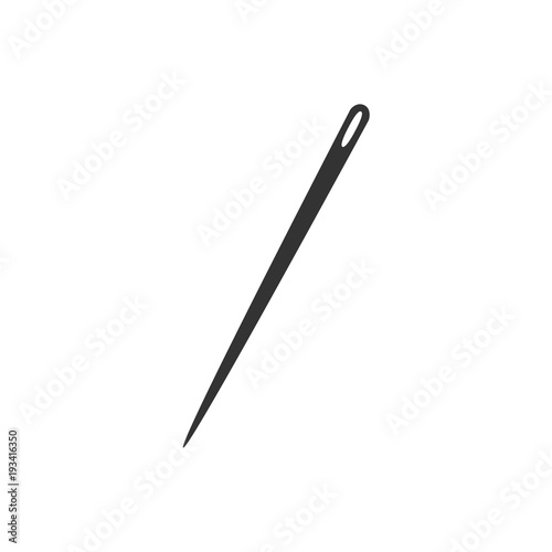 Needle icon. Needle Vector isolated on white background. Flat vector illustration in black. EPS 10