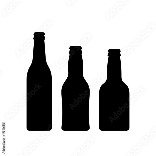 Beer bottle vector icon set