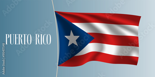 Puerto Rico waving flag vector illustration