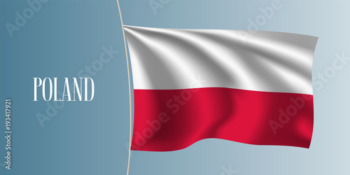 Poland waving flag vector illustration