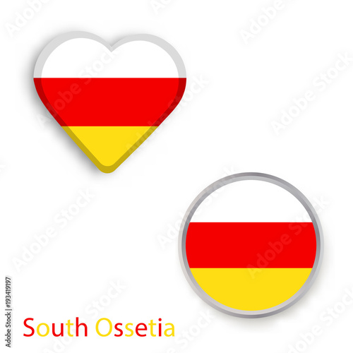 Free Download Heart and circle symbols with flag of South Ossetia. - GFXLoad