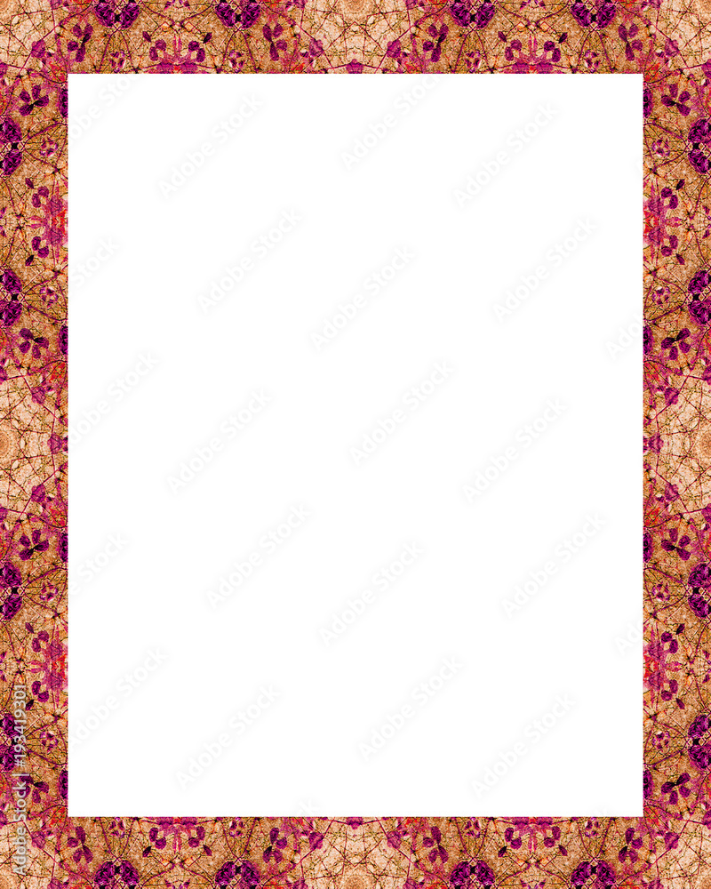 Obraz premium White Frame with Decorated Borders