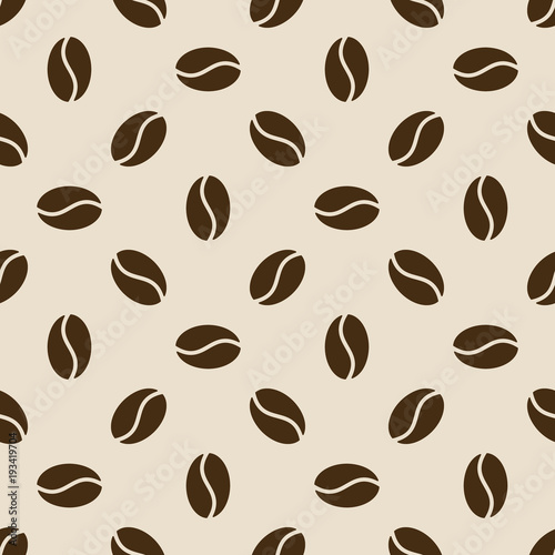 Seamless coffee beans vector pattern