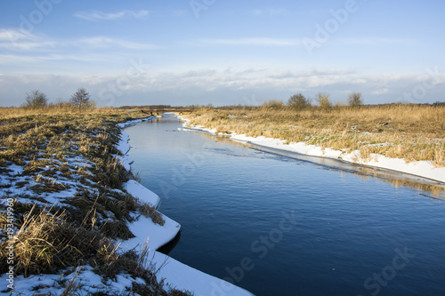 View of the river in the winter