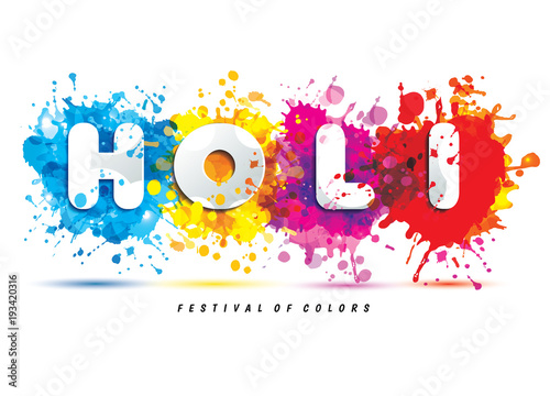 Holi spring festival of colors vector design element and sign holi
