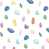 Vector illustration of watercolor crystal pattern on white background.
