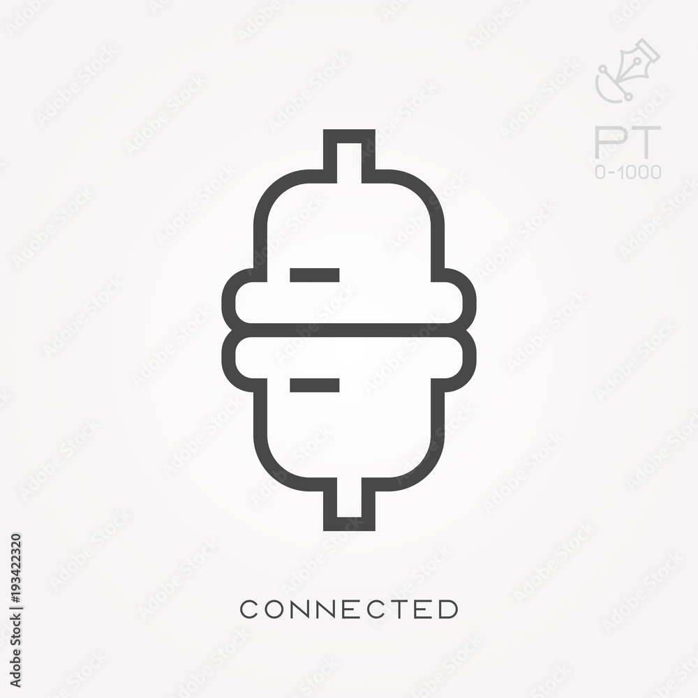 Line icon connected Line icon connected