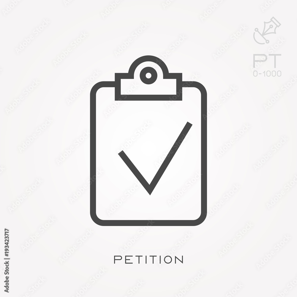 Line icon petition Line icon petition
