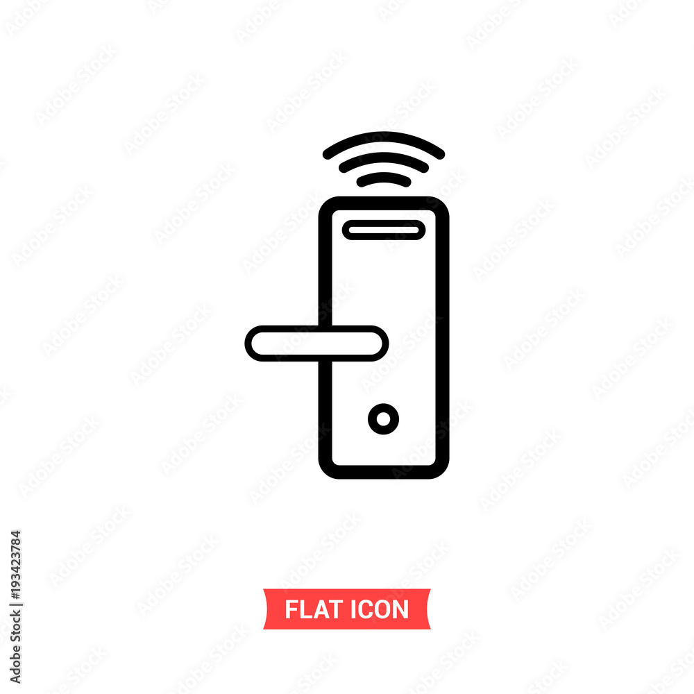 Wireless door lock icon , smart door lock symbol