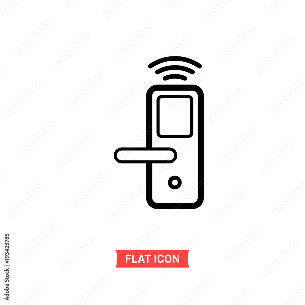 Wireless door lock icon , smart door lock symbol Wireless door lock icon , smart door lock symbol
