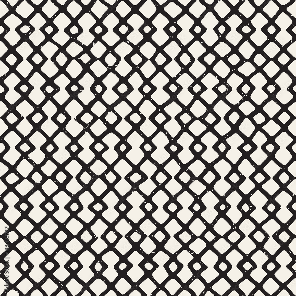 Hand drawn style seamless pattern. Abstract geometric tiling background in black and white. Vector doodle line lattice Hand drawn style seamless pattern. Abstract geometric tiling background in black and white. Vector doodle line lattice