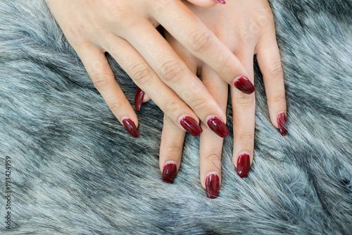 nail paint . beautiful female hand with colorful