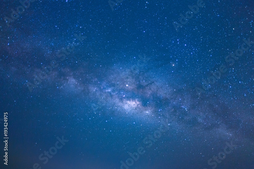 Milky way galaxy with stars and space dust in the universe, Long exposure photograph, with grain. © sripfoto