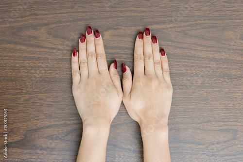 nail paint . beautiful female hand with colorful