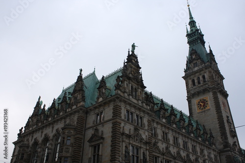 Old City Hall on Rathausmarkt in Hamburg. Hamburg, Germany.