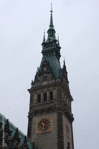 Old City Hall on Rathausmarkt in Hamburg. Hamburg, Germany.