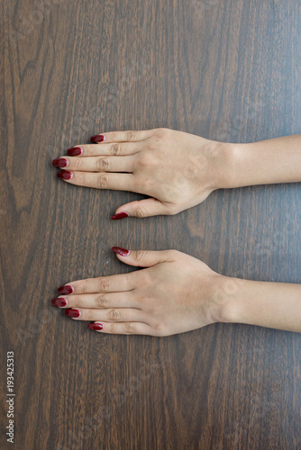 nail paint . beautiful female hand with colorful