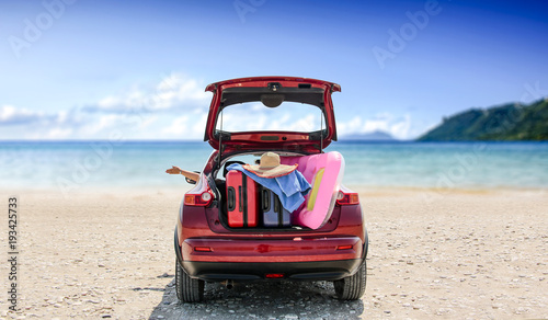 Summer car on beach 