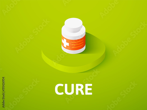 Cure isometric icon, isolated on color background Fototapeta