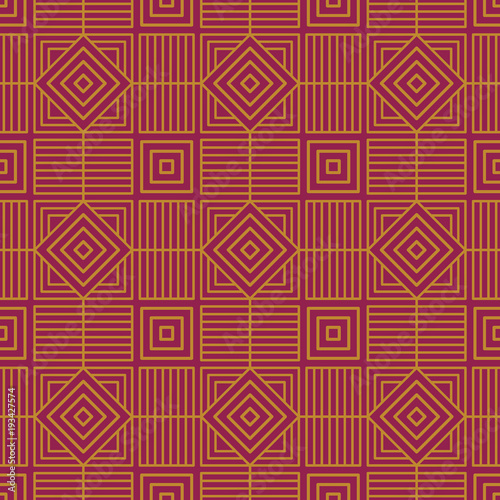 Seamless background southeast Asian retro aboriginal traditional art textile pattern polygon check square cross frame line