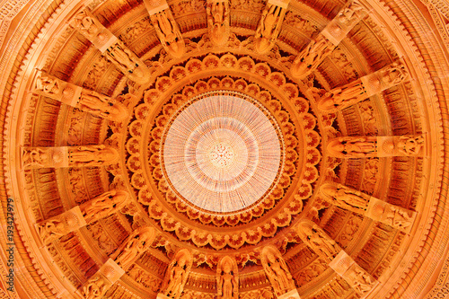 Inside center dome of BAPS Shri Swaminarayan Mandir Pune photo