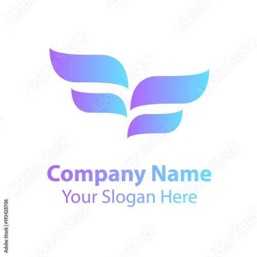 Wallpaper Mural Abstract logo design in gradient color style on white background, Abstract graphic icon, logo design template, symbol for company Torontodigital.ca