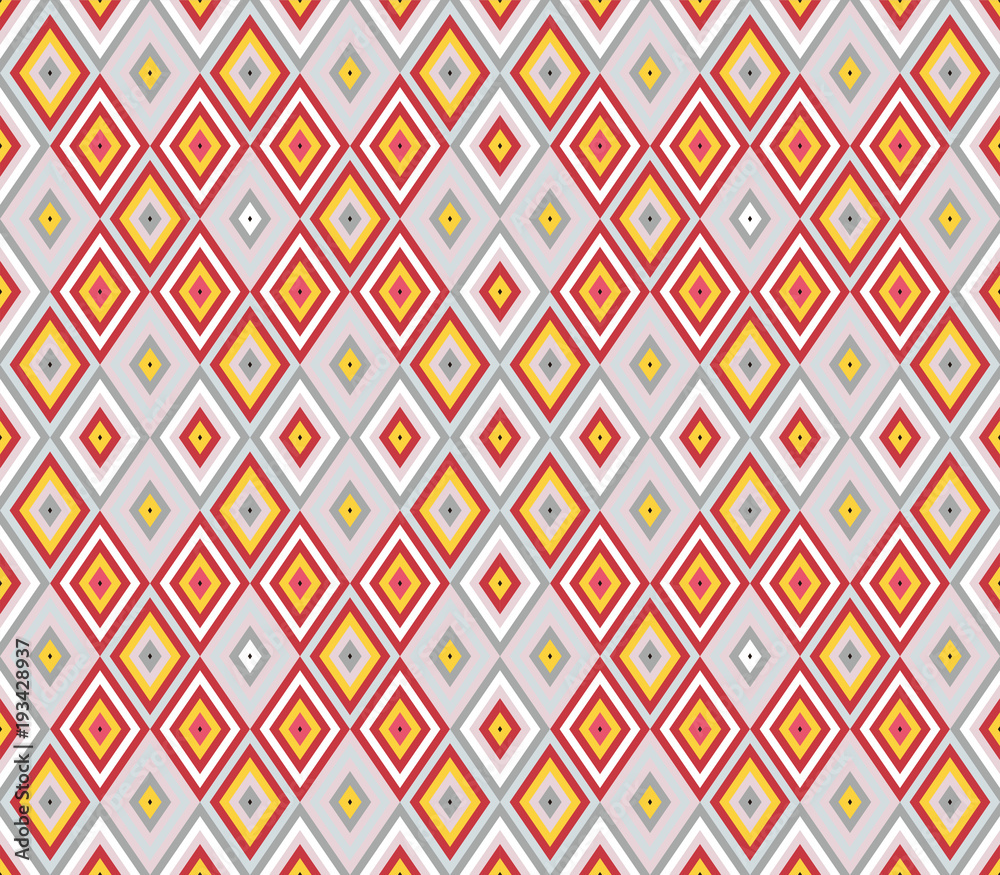 Seamless background southeast Asian retro aboriginal traditional art textile pattern diamond check cross rhomb geometry Seamless background southeast Asian retro aboriginal traditional art textile pattern diamond check cross rhomb geometry